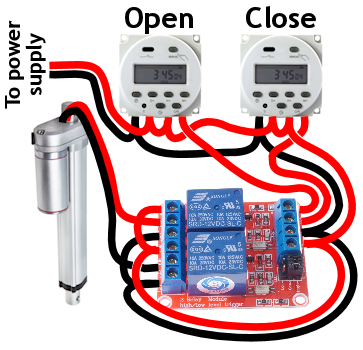 Photo Cell Door Closer With Linear Actuator Wiring Schematic